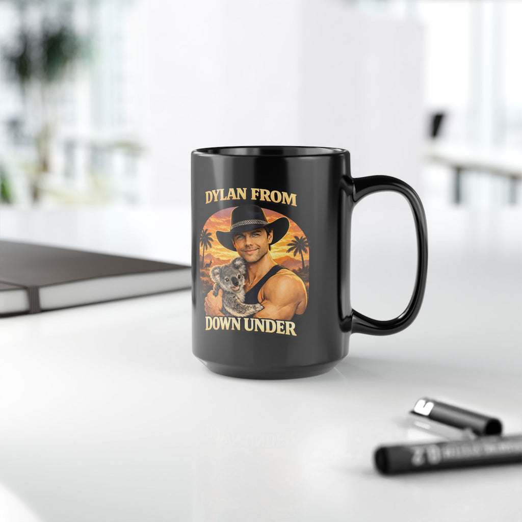 Dylan from Down Under 15 oz Coffee Mug - Limited Edition Black