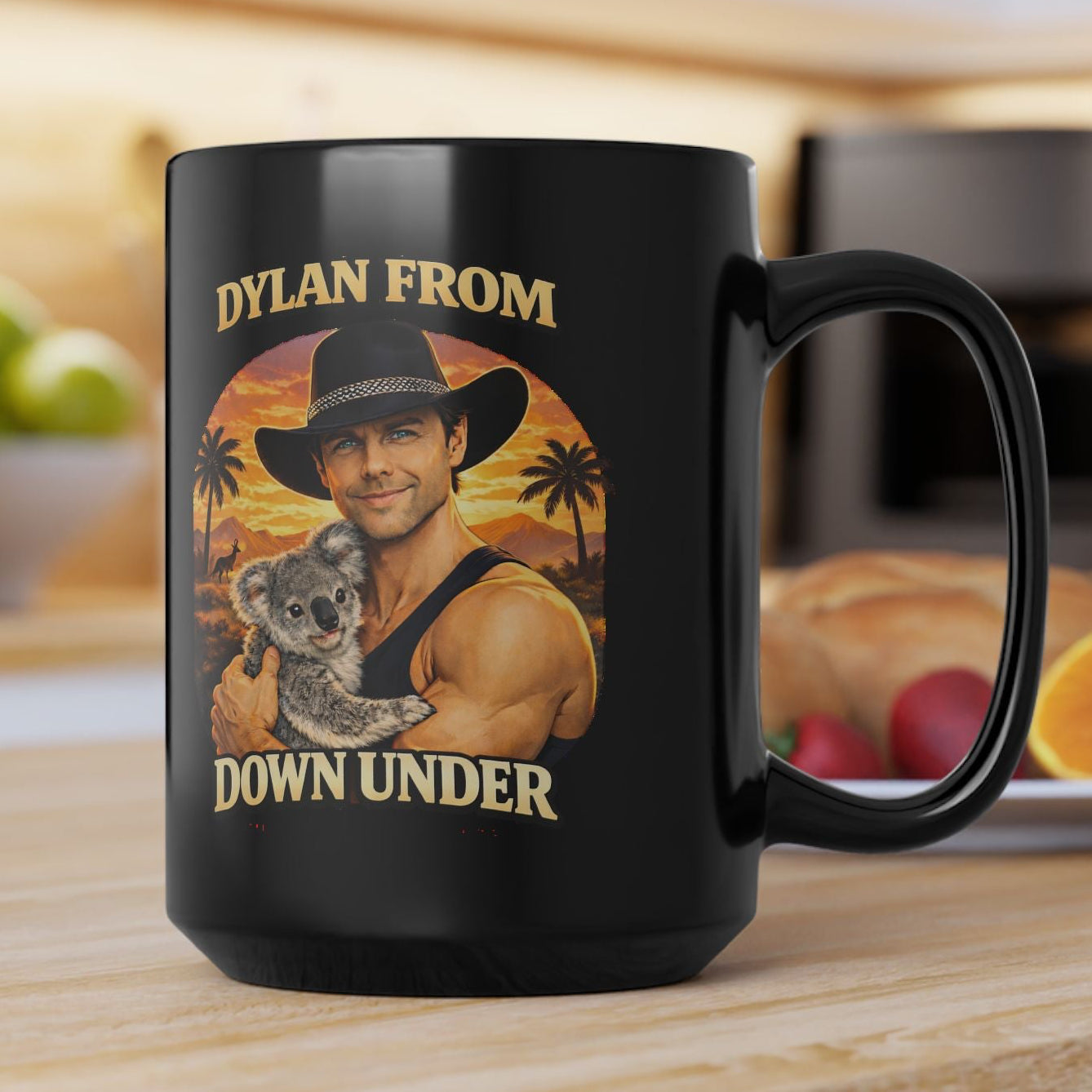 Dylan from Down Under 15 oz Coffee Mug - Limited Edition Black