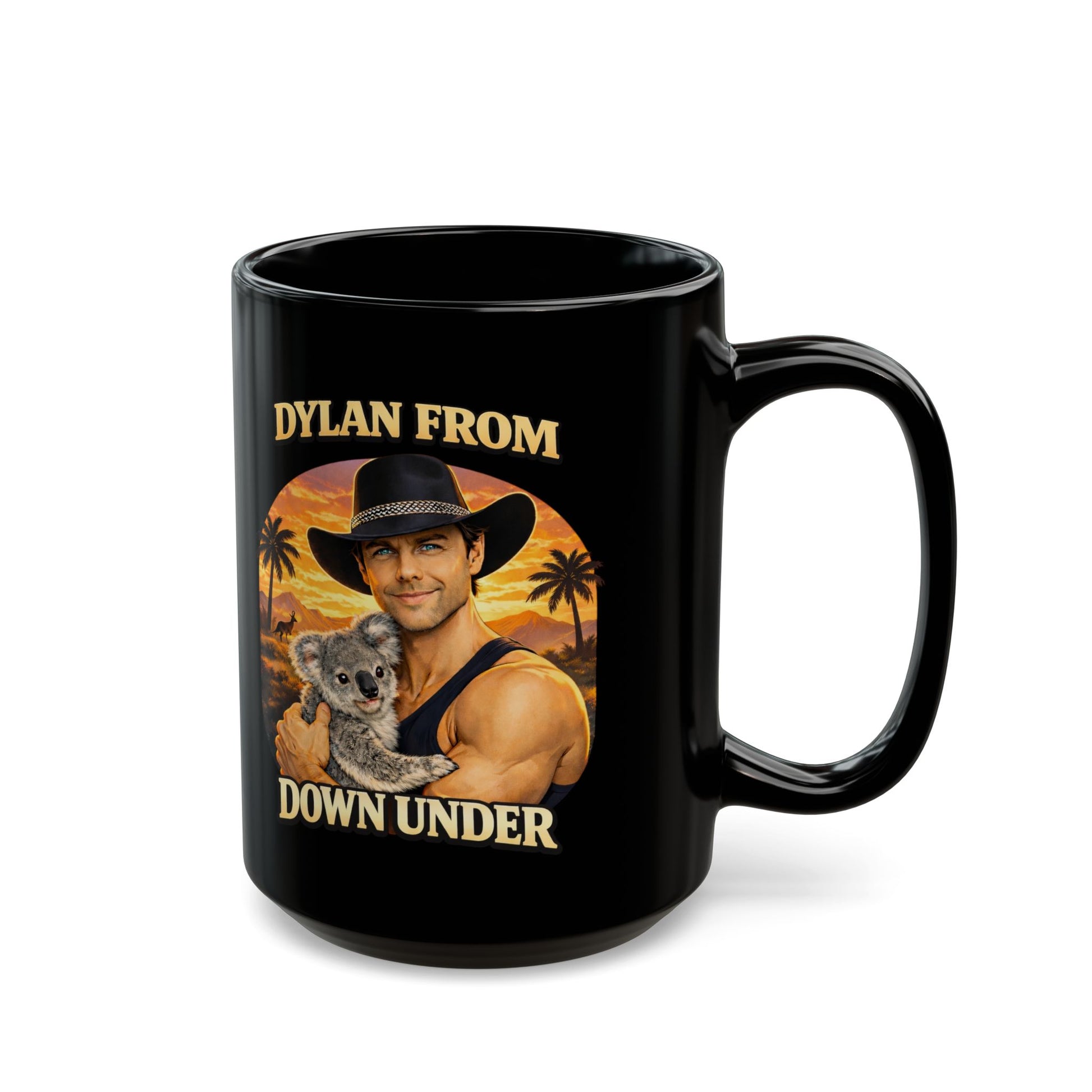 Dylan from Down Under 15 oz Coffee Mug - Limited Edition Black