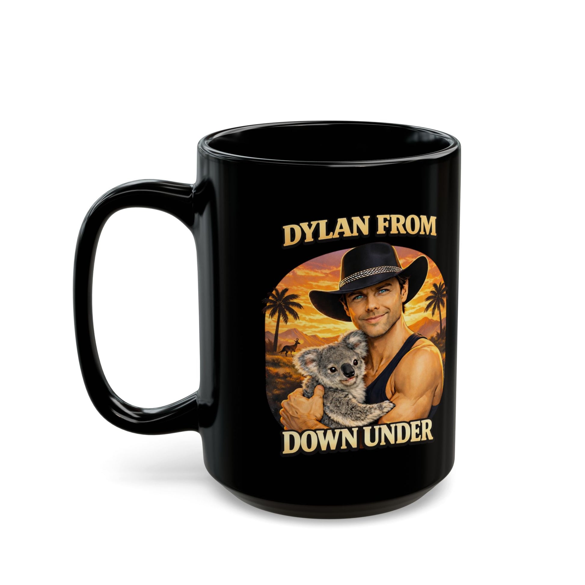 Dylan from Down Under 15 oz Coffee Mug - Limited Edition Black