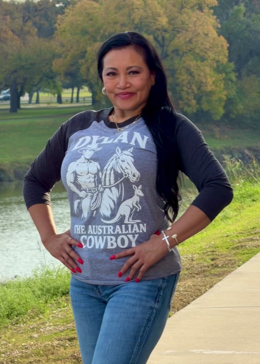 Cowboy Dylan ¾ Sleeve Raglan Baseball Tee
